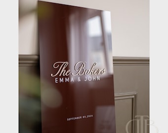Personalised Acrylic Wedding Welcome Sign | Old Money Elegant Decor, Classic welcome Board