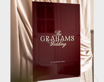 Personalised Acrylic Wedding Welcome Sign | Old Money Elegant Decor Board