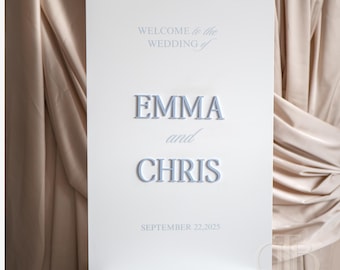 Personalised Acrylic Wedding Welcome Sign | Elegant Minimalist Decor Board