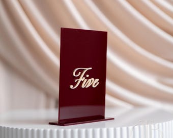 Modern Acrylic Wedding Table Numbers | Elegant Reception Decor Signage