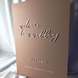 Wedding welcome sign 3D acrylic luxury wedding personalised welcome board wedding customisable wedding sign modern signage for wedding event