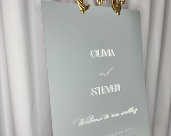 Luxury 3D Acrylic Wedding Welcome Sign: Personalised Modern Event Board