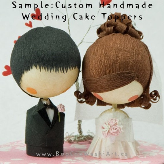 Items similar to Custom Wedding Cake Toppers made with Washi on Etsy