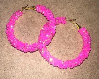 Glitter Hoop Rope Earrings