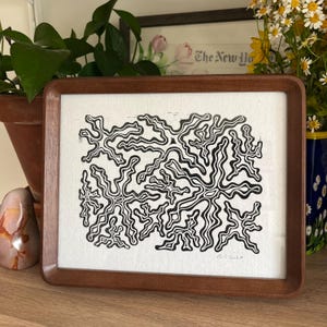 Original &quot;Squiggly Starfish&quot; Linocut Print, 8x10