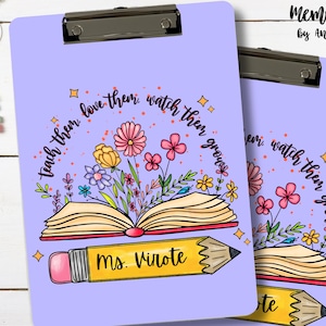 Personalized Teacher Clipboard: Custom Floral Design, Back to School Gift
