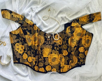 Haut corset vintage pour femme Corset fleuri