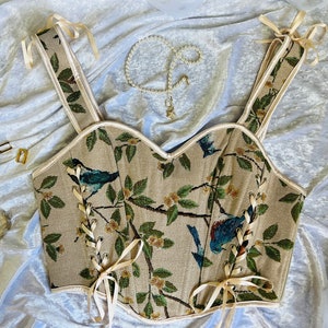 Vintage Corset Top for women Birds Corset