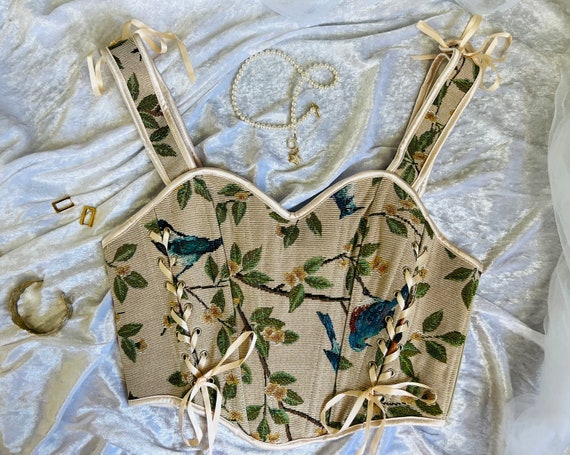 Vintage Corset Top for women Birds Corset