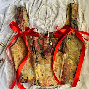 Vintage Corset Top for women Flower Corset