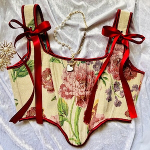 Vintage Corset Top for women Flower Corset