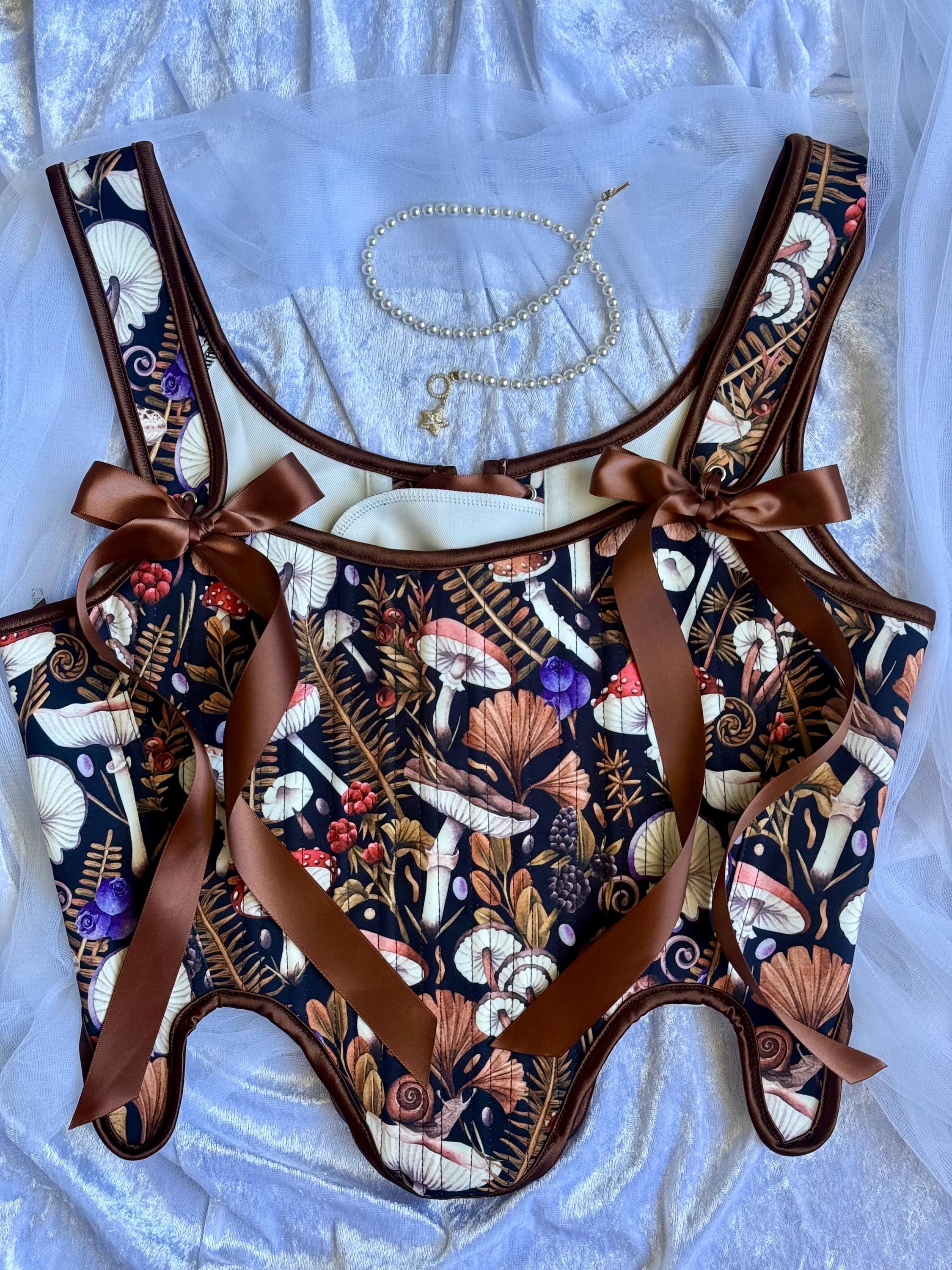 Vintage Corset Top for women mushroom Corset