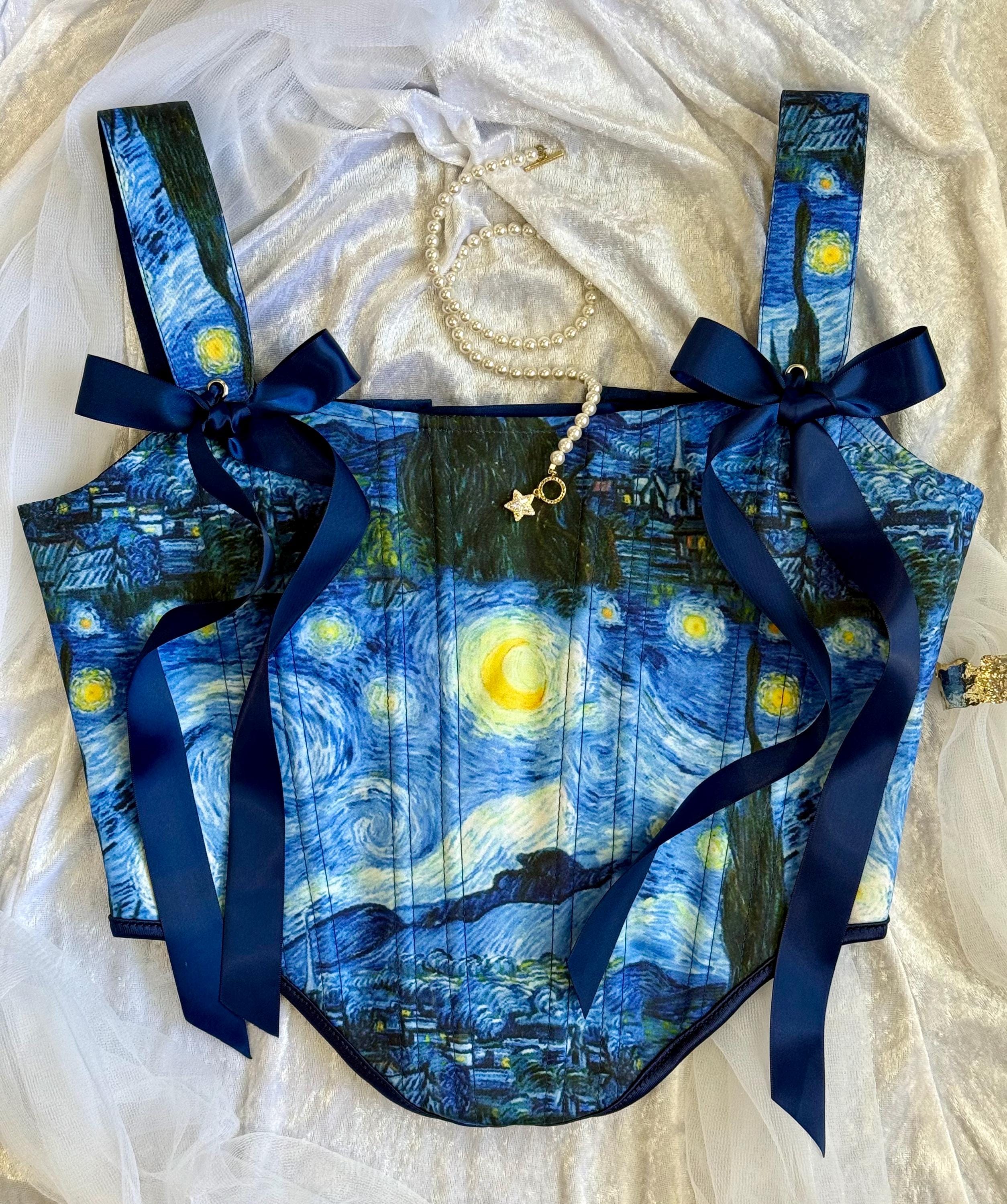Vintage Corset Top for women Van Gogh Starry Night