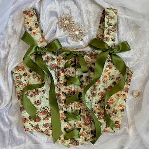 Vintage Corset Top for women Flower Corset