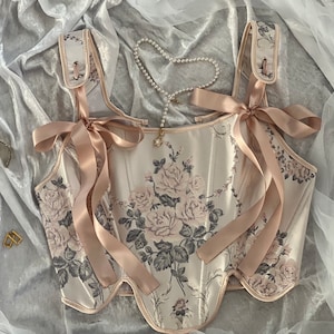 Romantic Corset Top for women Floral Corset