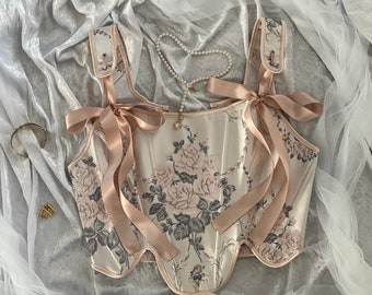 Romantic Corset Top for women Floral Corset