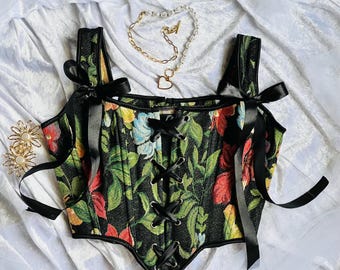 Vintage Corset Top for women floral Corset