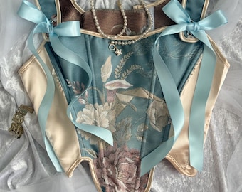 Top corsé vintage para mujer, estilo renacentista.