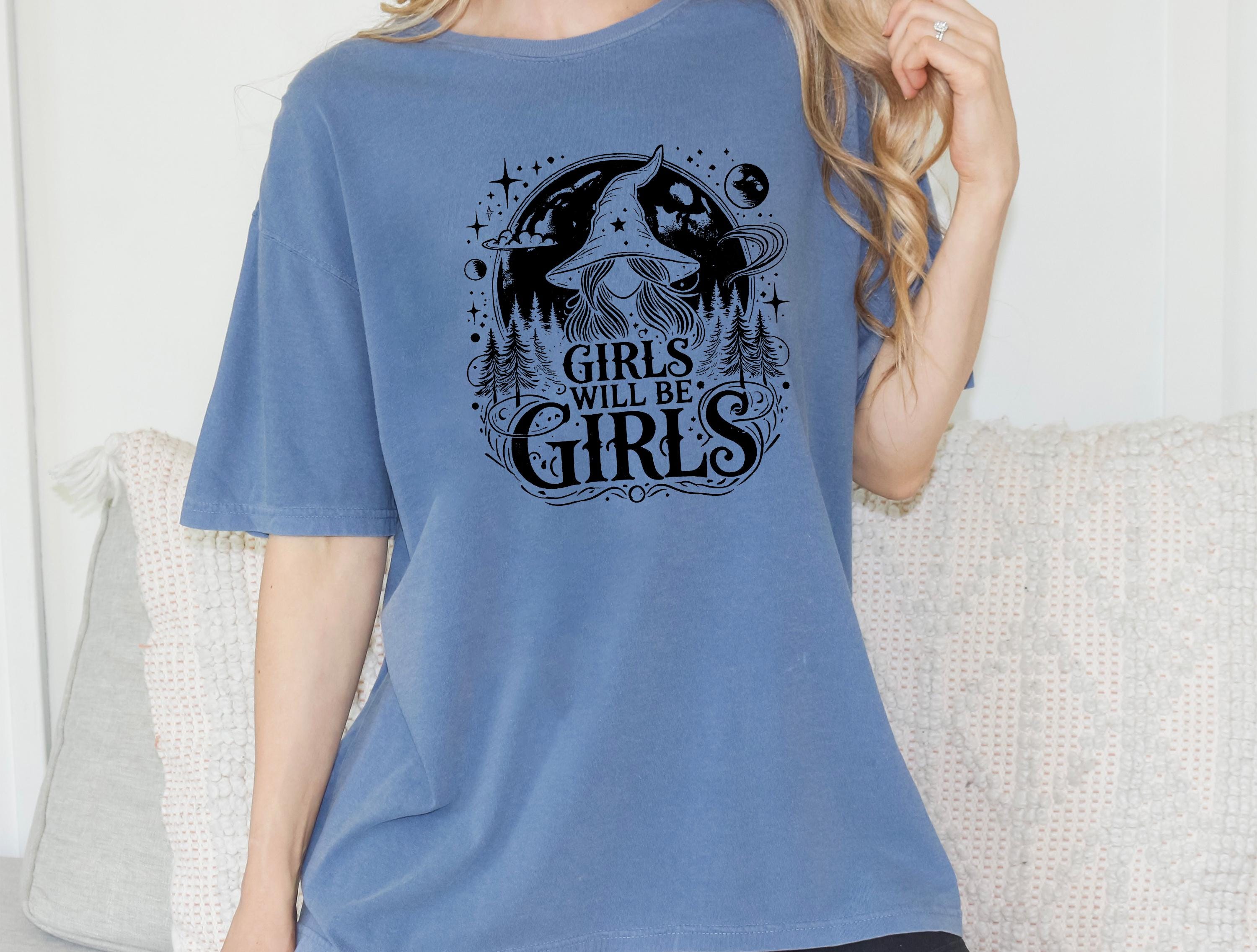 Girls Will Be Girls Witch Comfort Colors Shirt, Funny Witch Vintage Shirt, Vintage Halloween Women Shirt, Witchy Vibes Shirt, witch shirt te