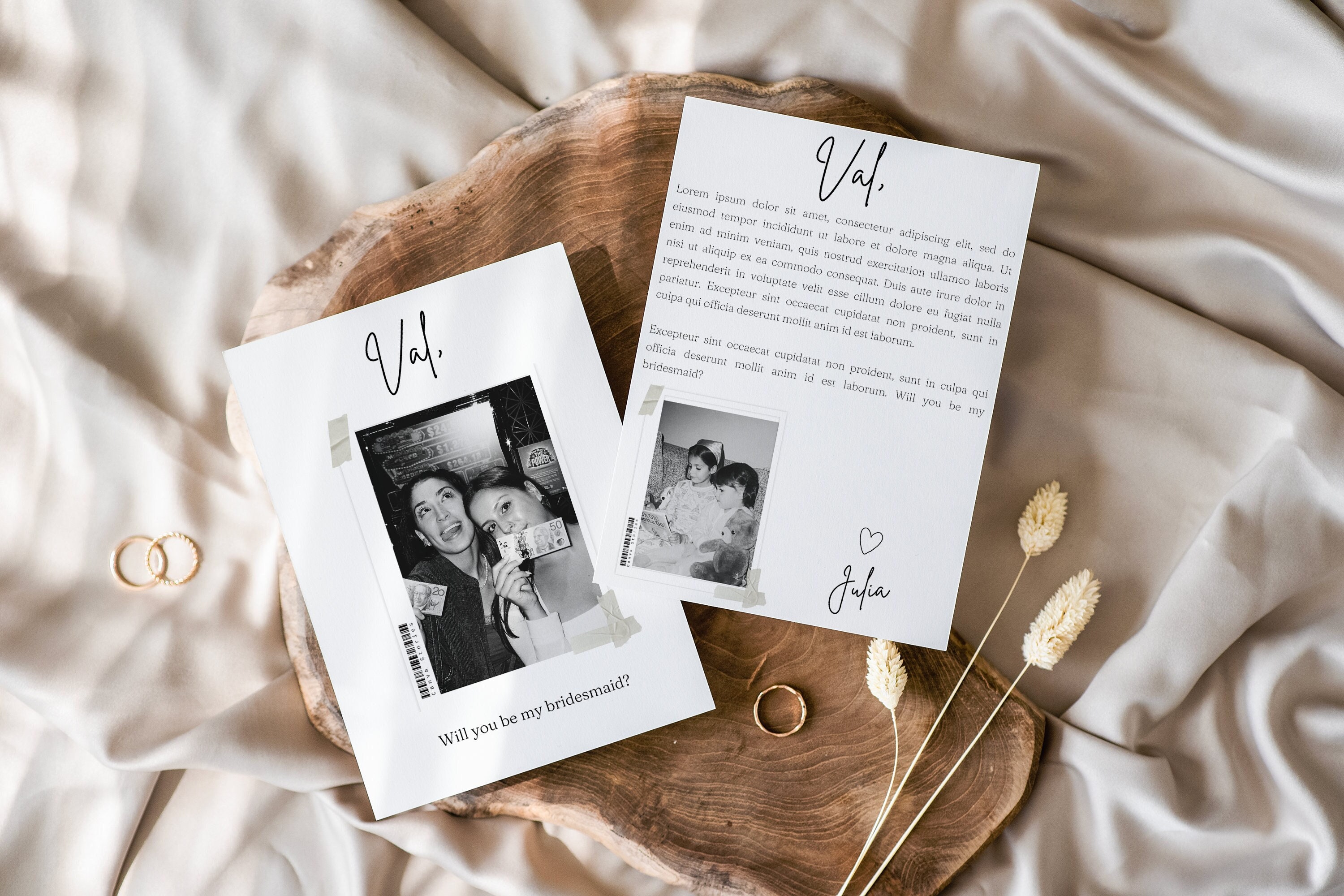 Vintage Photo Bridesmaid Proposal Letter Template, Printable Bridesmaid ...