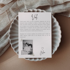 Vintage Photo Bridesmaid Proposal Letter Template, Printable Bridesmaid ...