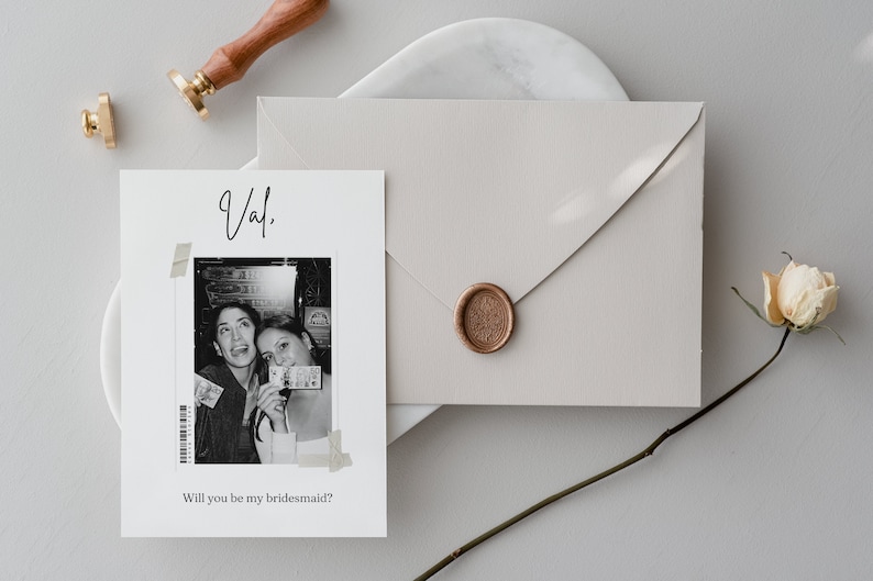 Vintage Photo Bridesmaid Proposal Letter Template, Printable Bridesmaid ...