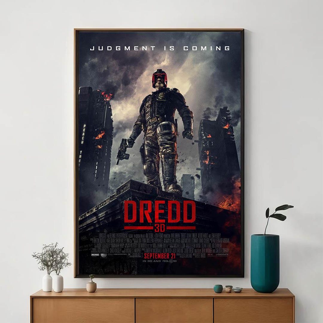 Dredd Movie Poster, Unique Cinema Art, Fine Canvas Art Print, Perfect ...