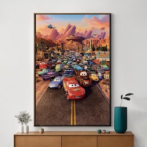 Póster de la película Cars, arte cinematográfico único, impresión artística en lienzo fino, regalo perfecto para entusiastas del cine, decoración del hogar