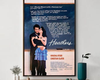 Heathers Movie Poster, Unique Cinema Art, Fine Canvas Art Print, Perfect Gift for Film Enthusiasts, Home Decor
