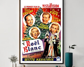 White Christmas Movie Poster, Unique Cinema Art, Fine Canvas Art Print, Perfect Gift for Film Enthusiasts, Home Decor