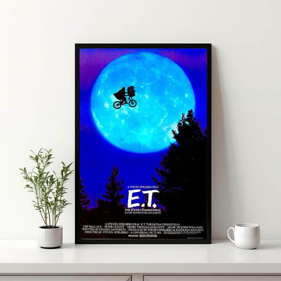 E.T. the Extra-terrestrial Movie Poster, Unique Cinema Art, Fine
