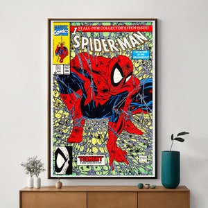 Poster di copertina del fumetto di Spider-Man, poster artistico unico, stampa artistica su tela pregiata, regalo perfetto per un amico, arredamento per la casa
