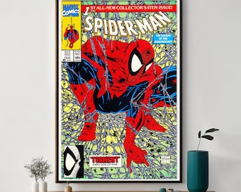 スパイダーマンのコミックブックカバーポスター、ユニークなポスター