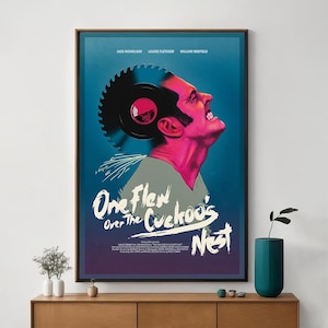 Einer flog über das Kuckucksnest Filmplakat, Einzigartige Kinokunst, feiner Leinwand Kunstdruck, Perfektes Geschenk für Filmbegeisterte, Wohnkultur