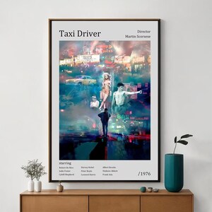 Póster de la película Taxi Driver, arte cinematográfico único, impresión artística en lienzo fino, regalo perfecto para entusiastas del cine, decoración del hogar