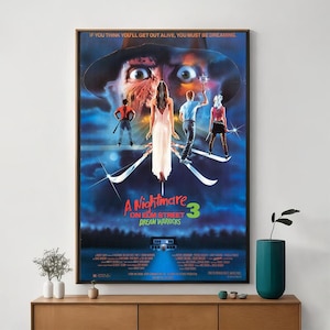 Póster de la película Pesadilla en Elm Street 3: Guerreros del Sueño, arte cinematográfico único, impresión artística en lienzo, regalo perfecto para cinéfilos.