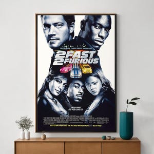 2 Fast 2 Furious 映画ポスター、ユニークな映画アート、上質なキャンバスアートプリント、映画愛好家へのプレゼントに最適、室内装飾
