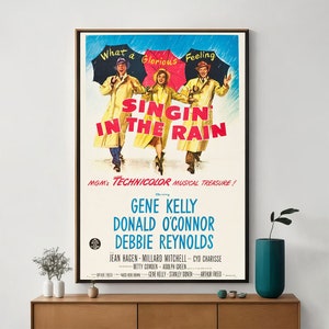 Póster de la película Singin' in the Rain, arte cinematográfico único, impresión artística en lienzo fino, regalo perfecto para entusiastas del cine, decoración del hogar