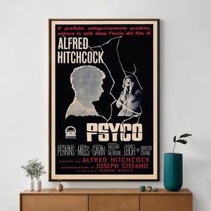 Psycho Movie Poster, Unique Cinema Art, Fine Canvas Art Print, Perfect Gift for Film Enthusiasts, Home Decor