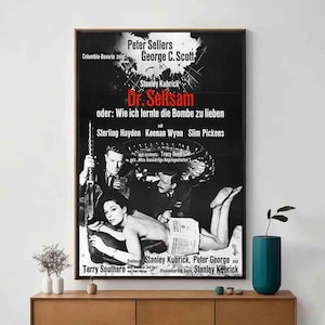 Dr. Strangelove Movie Poster, Unique Cinema Art, Fine Canvas Art Print, Perfect Gift for Film Enthusiasts, Home Decor