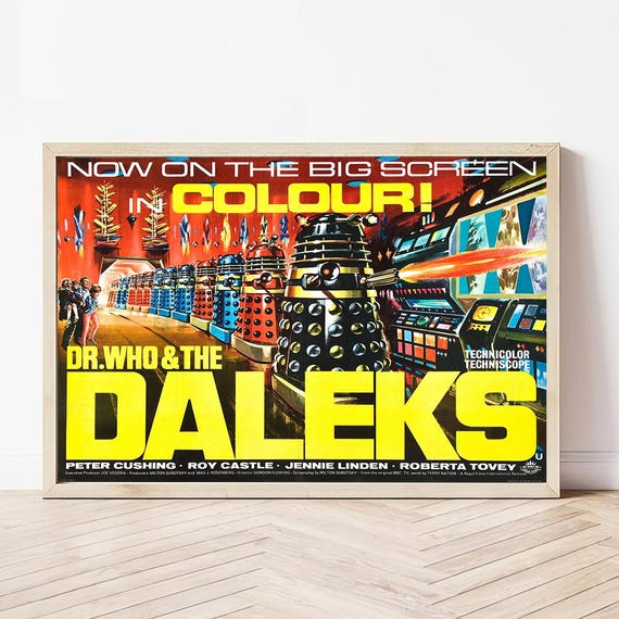 Dr. Who and the Daleks Movie Poster, Unique Cinema Art, Fine