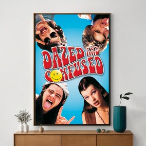 Verdwaasd en verward filmposter, unieke bioscoopkunst, fijne canvaskunstprint, perfect cadeau voor filmliefhebbers, woondecoratie