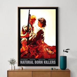 Póster de la película Natural Born Killers, arte cinematográfico único, impresión artística en lienzo fino, regalo perfecto para entusiastas del cine, decoración del hogar