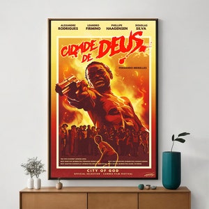City of God filmposter, unieke bioscoopkunst, fijne canvaskunstprint, perfect cadeau voor filmliefhebbers, woondecoratie