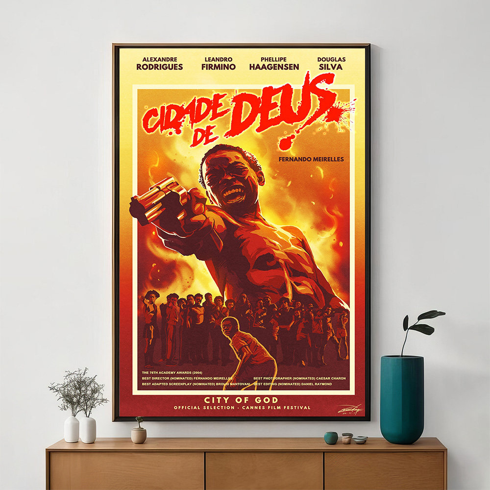 City of God Movie Poster, Unique Cinema Art, Fine Canvas Art Print