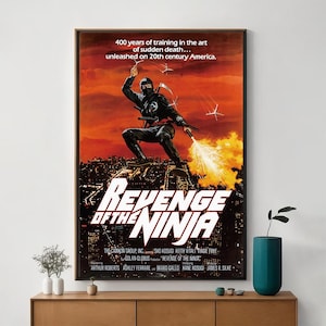 Póster de la película La venganza del ninja, arte cinematográfico único, impresión artística en lienzo fino, regalo perfecto para entusiastas del cine, decoración del hogar