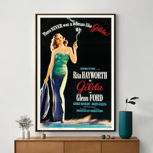 Póster de la película Gilda, arte cinematográfico único, impresión artística en lienzo, regalo perfecto para cinéfilos, decoración del hogar.