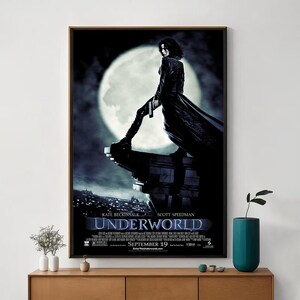 Póster de la película Underworld, arte cinematográfico único, impresión artística en lienzo fino, regalo perfecto para cinéfilos, decoración del hogar.