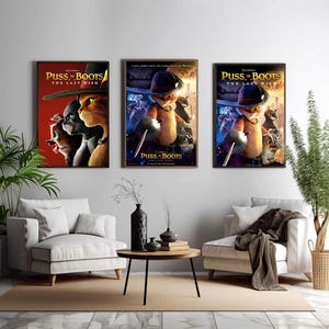 Póster de la película El Gato con Botas: El Último Deseo, arte cinematográfico único, impresión artística en lienzo, regalo perfecto para cinéfilos, decoración del hogar.