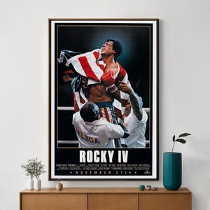 Poster del film Rocky IV, arte cinematografica unica, stampa artistica su tela pregiata, regalo perfetto per gli appassionati di cinema, arredamento per la casa